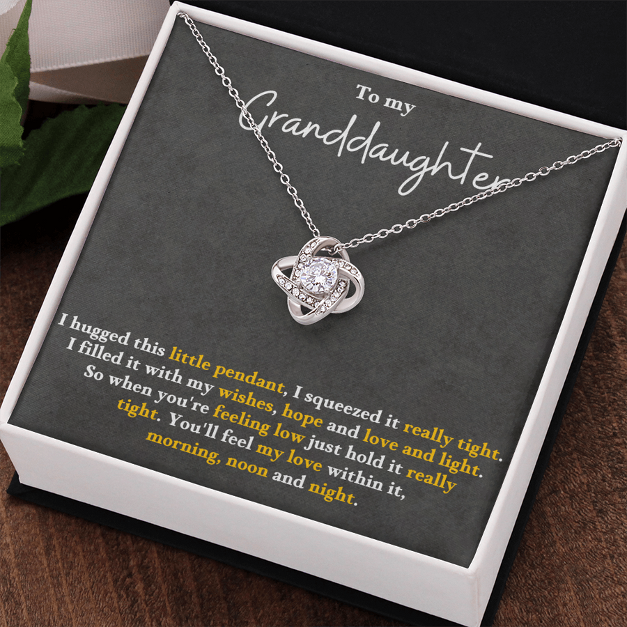 To My Granddaughter Love Knot Necklace Perfect Birthday Christmas Gifts from Grandma Grandpa