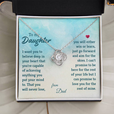 Load image into Gallery viewer, To My Daughter Necklace from Dad, I Promise to Love You for the Rest of Mine
