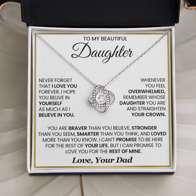 Load image into Gallery viewer, To My Daughter Necklace Birthday Gifts from Mother, You Are Braver Than You Believe
