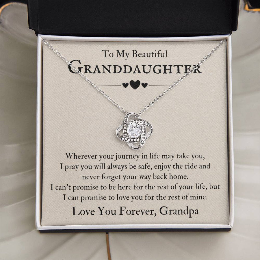 To My Beautiful Granddaughter Necklace from Grandpa, Never Forget Your Way Back Home