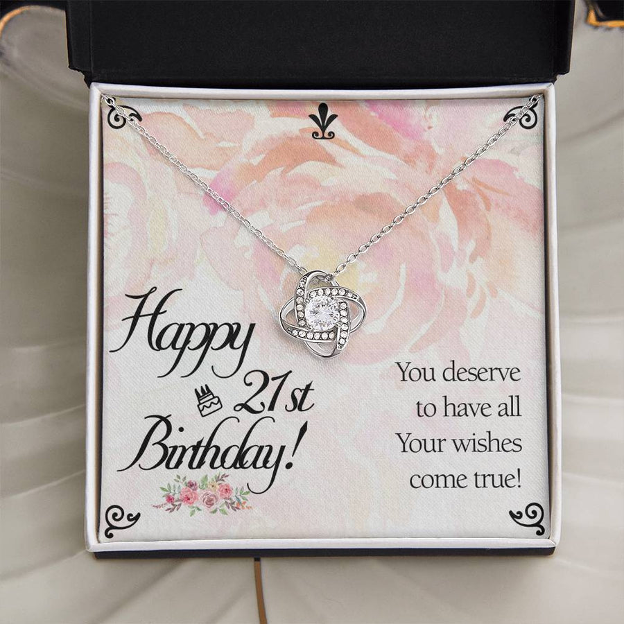 Unique 21st Birthday Gifts for Her, 21st Birthday Gifts for Her, Love Knot Necklace Gifts