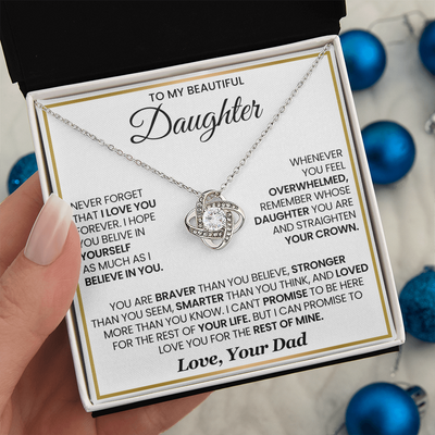 Load image into Gallery viewer, To My Daughter Necklace Birthday Gifts from Mother, You Are Braver Than You Believe
