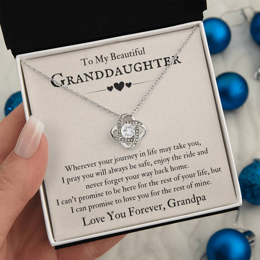 To My Beautiful Granddaughter Necklace from Grandpa, Never Forget Your Way Back Home