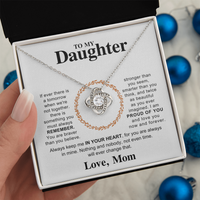 Load image into Gallery viewer, To My Daughter Necklace – Love Knot Pendant, Never Forget I Love You Gift from Dad

