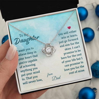 Load image into Gallery viewer, To My Daughter Necklace from Dad, I Promise to Love You for the Rest of Mine
