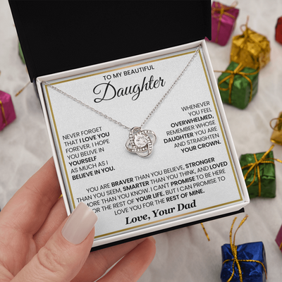 Load image into Gallery viewer, To My Daughter Necklace Birthday Gifts from Mother, You Are Braver Than You Believe
