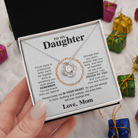 Load image into Gallery viewer, To My Daughter Necklace – Love Knot Pendant, Never Forget I Love You Gift from Dad
