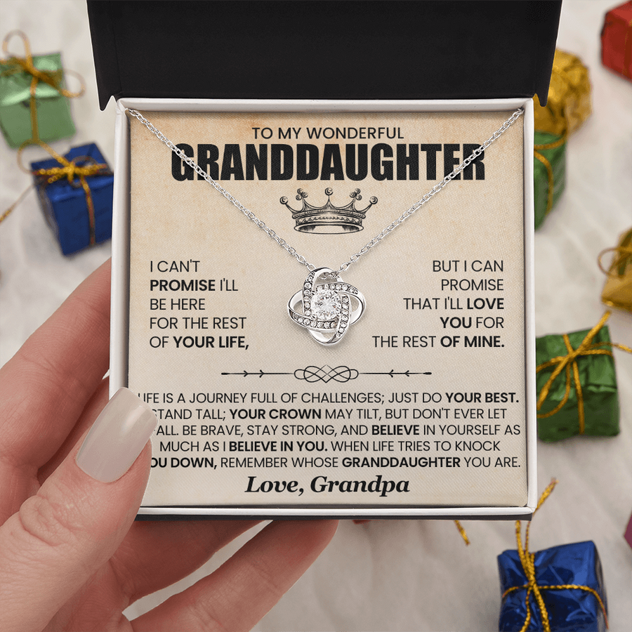 To My Granddaughter Necklace from Grandpa, Life Is a Journey Full of Challenges Just Do Your Best