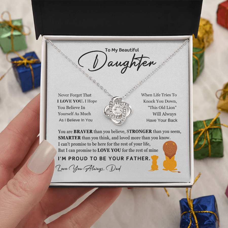 To My Daughter Necklace from Dad with Heartfelt Message, Daughter Birthday Present from Dad
