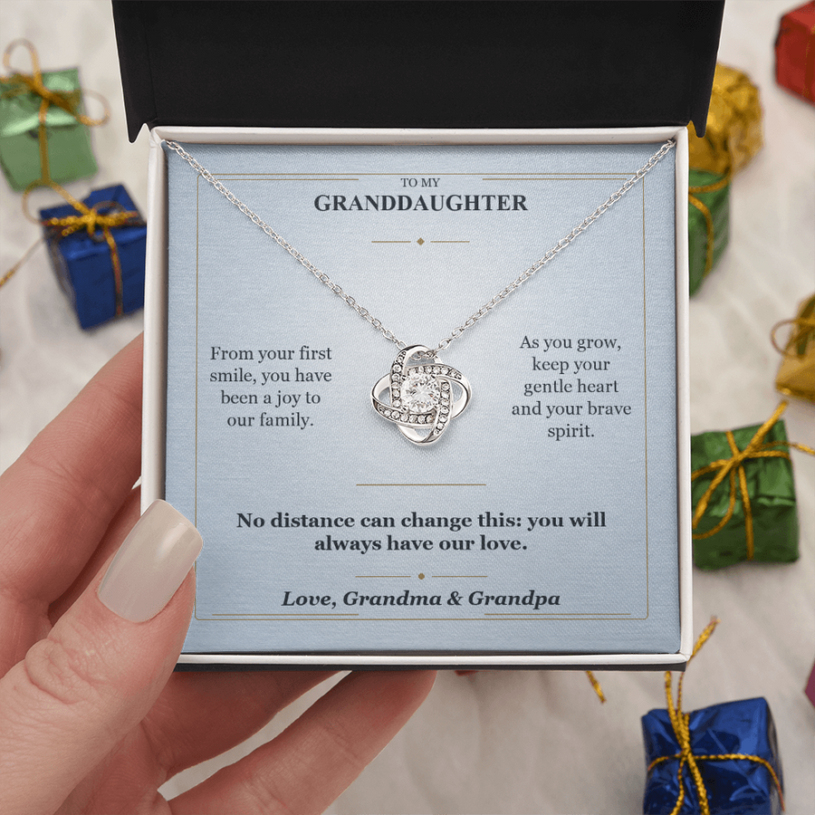 To My Granddaughter Love Knot Necklace from Grandparents | Forever Loved