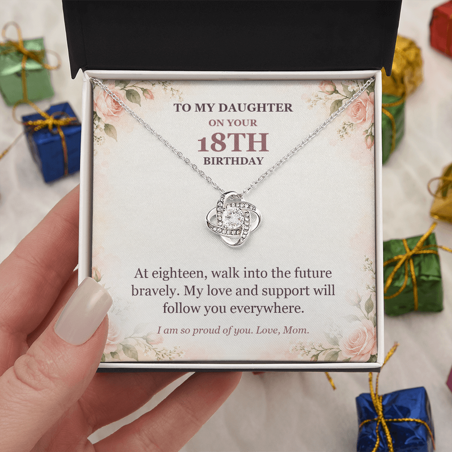 To My Daughter 18th Birthday Love Knot Necklace from Mom