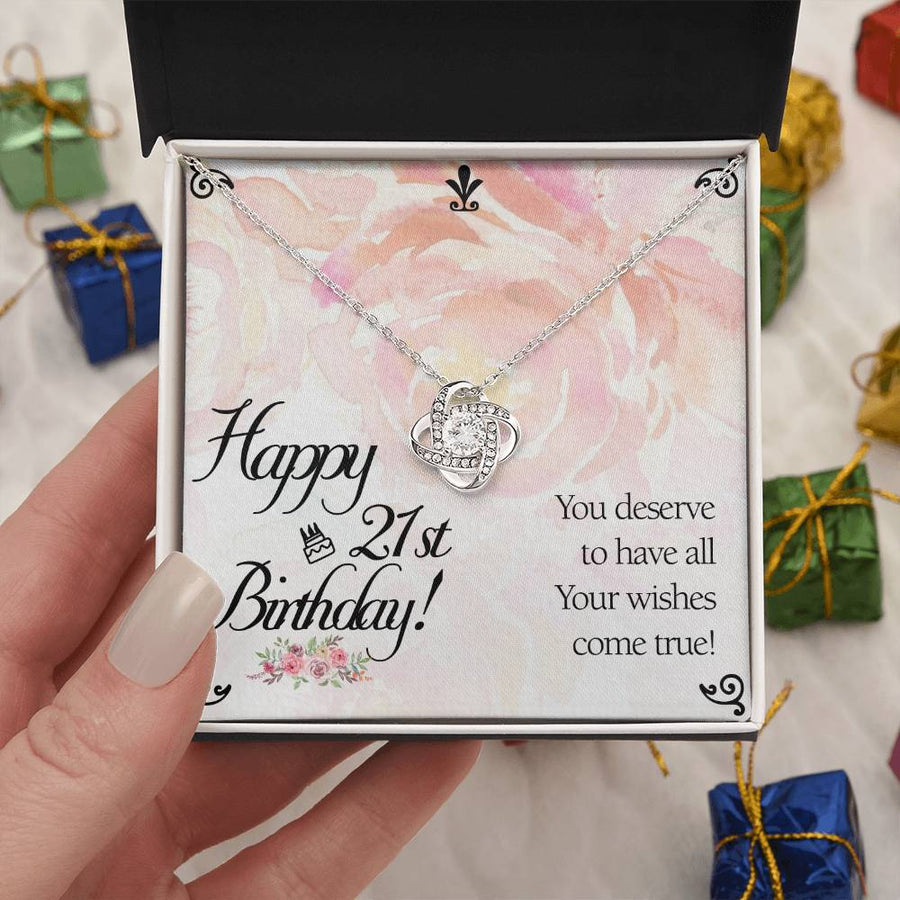 Unique 21st Birthday Gifts for Her, 21st Birthday Gifts for Her, Love Knot Necklace Gifts
