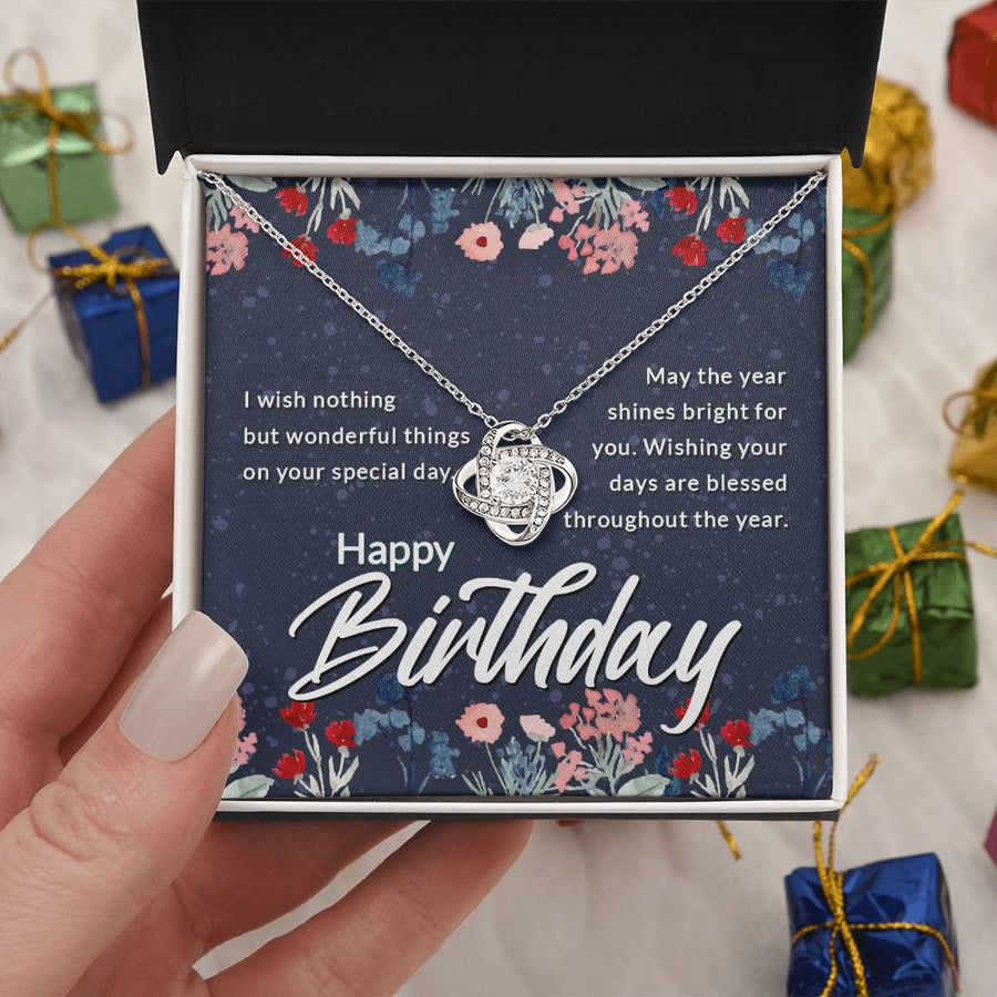 Birthday Gifts for Her, Birthday Love Knot Necklace for Women