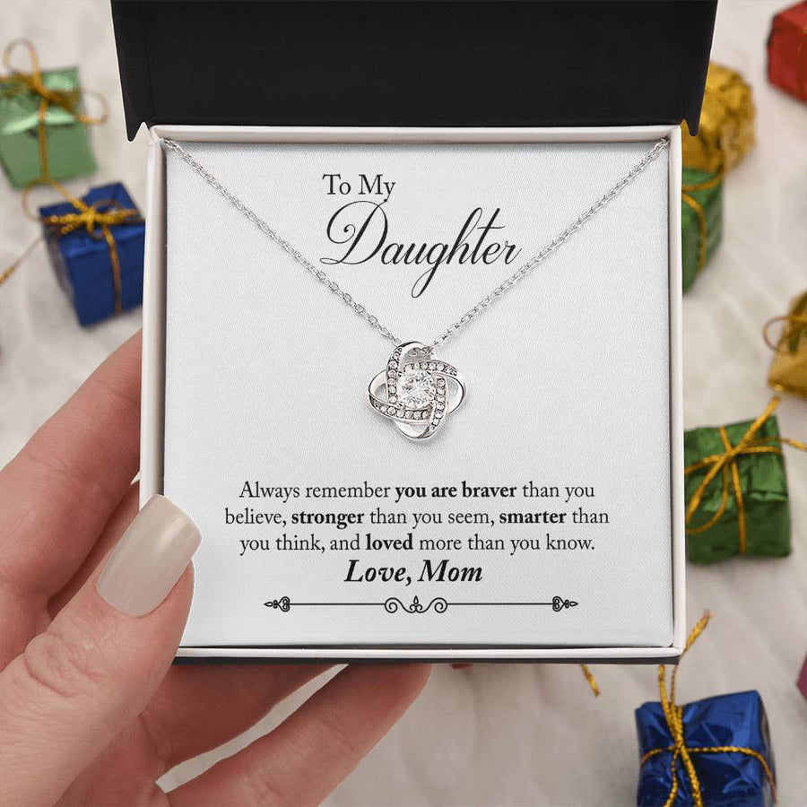 To My Daughter Necklace Gifts from Mom, Remember You Are Braver Than You Think