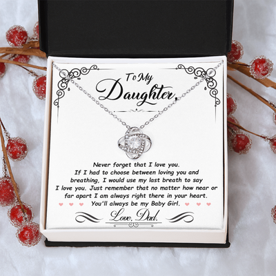 Load image into Gallery viewer, To My Daughter Necklace from Mom and Dad, Birthday, Graduation, Christmas Love Knot Necklace for Her
