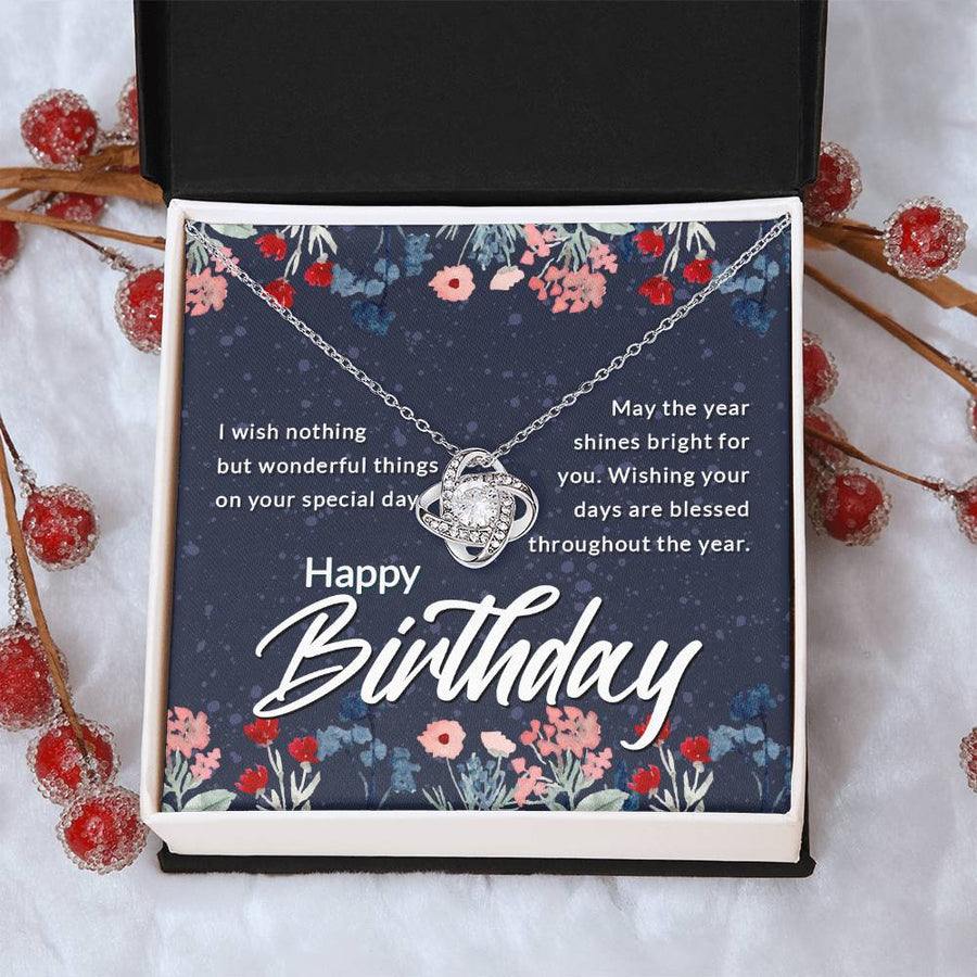 Birthday Gifts for Her, Birthday Love Knot Necklace for Women