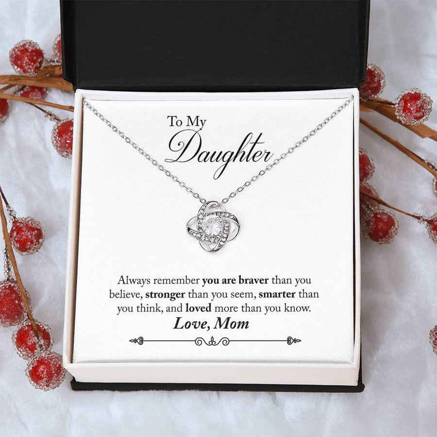 To My Daughter Necklace Gifts from Mom, Remember You Are Braver Than You Think