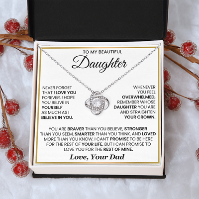 Load image into Gallery viewer, To My Daughter Necklace Birthday Gifts from Mother, You Are Braver Than You Believe
