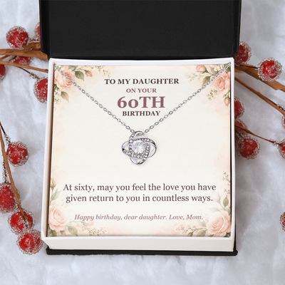 Load image into Gallery viewer, To My Daughter 60th Birthday Love Knot Necklace from Mom
