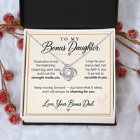 Load image into Gallery viewer, Bonus Daughter Graduation Love Knot Necklace from Bonus Dad - Cheering for You
