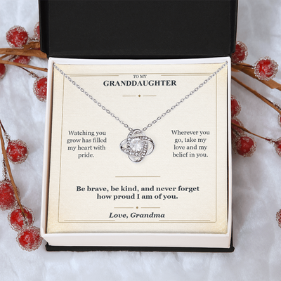 Load image into Gallery viewer, To My Granddaughter Love Knot Necklace from Grandma | Believe in You Gift
