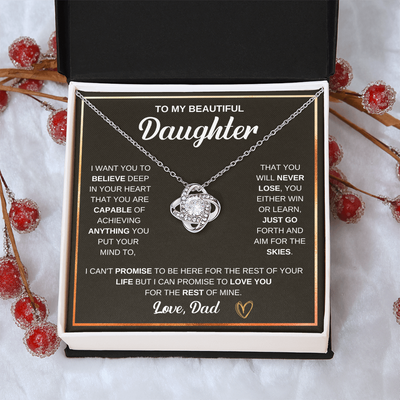Load image into Gallery viewer, To My Daughter Love Knot Necklace Gift From Mom with Message Card &amp;amp; Gift Box
