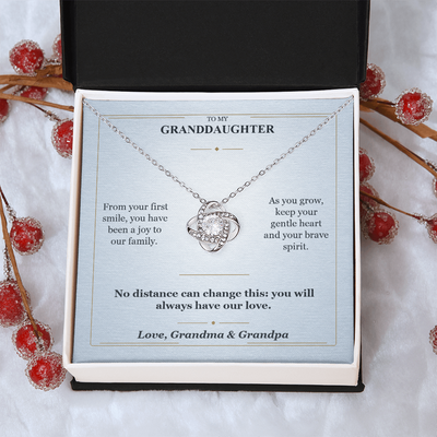 Load image into Gallery viewer, To My Granddaughter Love Knot Necklace from Grandparents | Forever Loved
