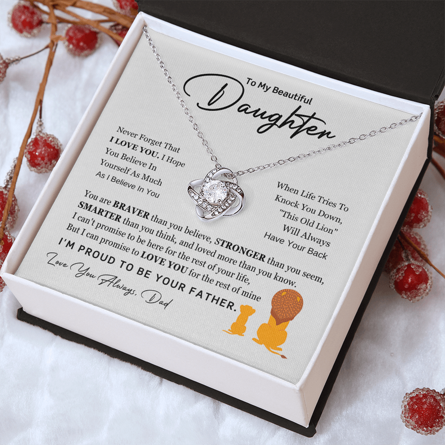 To My Daughter Necklace from Dad with Heartfelt Message, Daughter Birthday Present from Dad