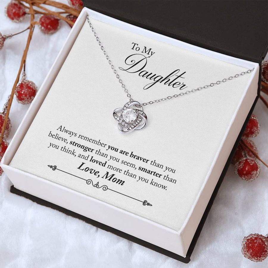 To My Daughter Necklace Gifts from Mom, Remember You Are Braver Than You Think