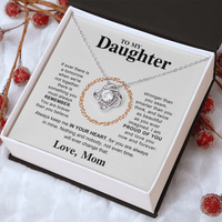 Load image into Gallery viewer, To My Daughter Necklace – Love Knot Pendant, Never Forget I Love You Gift from Dad
