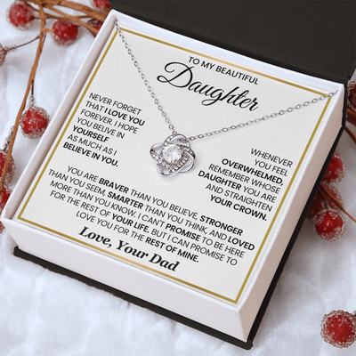 Load image into Gallery viewer, To My Daughter Necklace Birthday Gifts from Mother, You Are Braver Than You Believe
