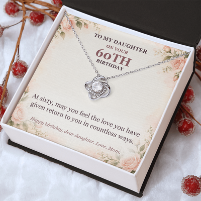 Load image into Gallery viewer, To My Daughter 60th Birthday Love Knot Necklace from Mom
