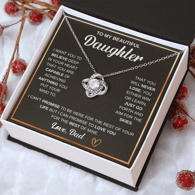 Load image into Gallery viewer, To My Daughter Love Knot Necklace Gift From Mom with Message Card &amp;amp; Gift Box
