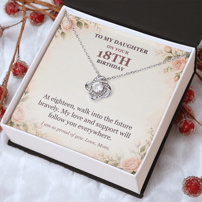 Load image into Gallery viewer, To My Daughter 18th Birthday Love Knot Necklace from Mom

