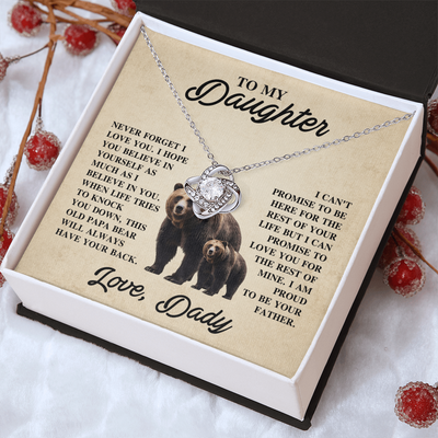 Load image into Gallery viewer, To My Daughter Love Knot Necklace – Unbreakable Bond Jewelry Gift for Birthday or Holiday
