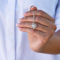 Load image into Gallery viewer, Bonus Daughter Love Knot Necklace from Bonus Dad - Family by Choice and Love

