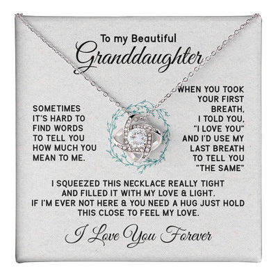 Load image into Gallery viewer, To My Granddaughter Necklace, Sometimes It&amp;#39;s Hard to Find Words to Tell You How Much You Mean to Me

