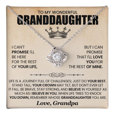 Load image into Gallery viewer, To My Granddaughter Necklace from Grandpa, Life Is a Journey Full of Challenges Just Do Your Best
