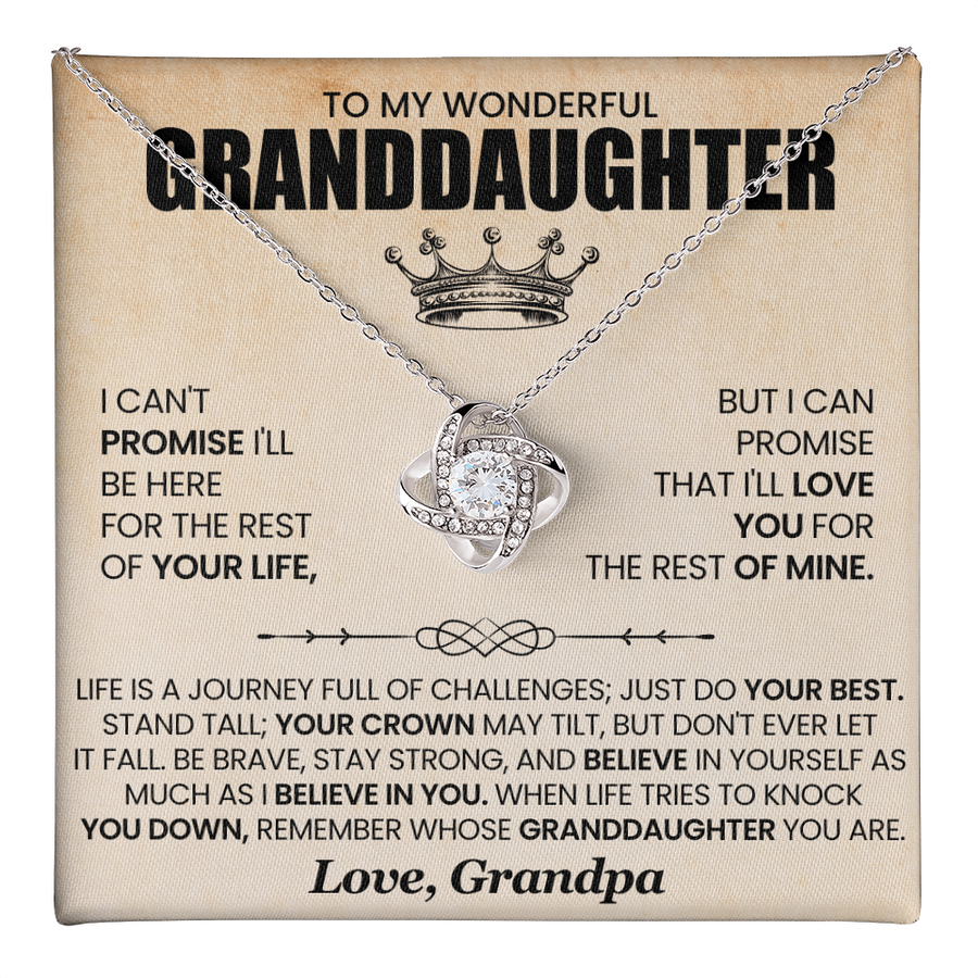 To My Granddaughter Necklace from Grandpa, Life Is a Journey Full of Challenges Just Do Your Best