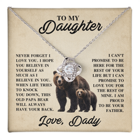 Load image into Gallery viewer, To My Daughter Love Knot Necklace – Unbreakable Bond Jewelry Gift for Birthday or Holiday
