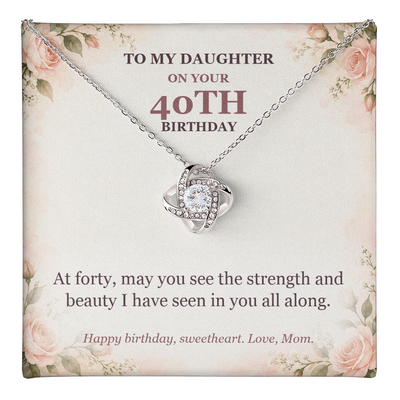 Load image into Gallery viewer, To My Daughter 40th Birthday Love Knot Necklace from Mom
