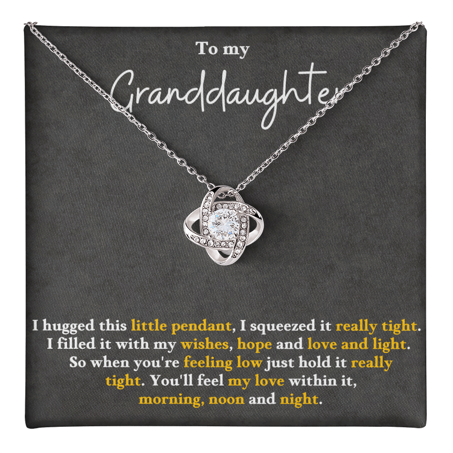 To My Granddaughter Love Knot Necklace Perfect Birthday Christmas Gifts from Grandma Grandpa