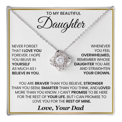 Load image into Gallery viewer, To My Daughter Necklace Birthday Gifts from Mother, You Are Braver Than You Believe

