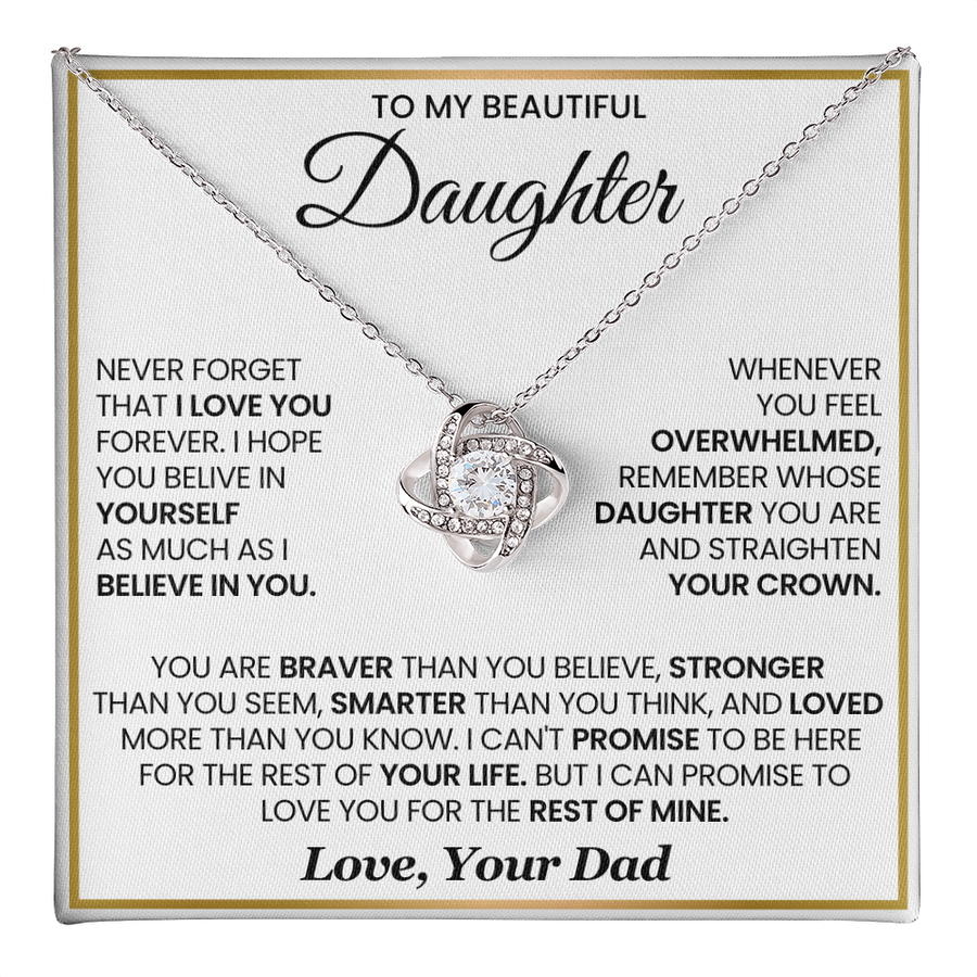 To My Daughter Necklace Birthday Gifts from Mother, You Are Braver Than You Believe