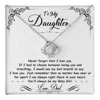 Load image into Gallery viewer, To My Daughter Necklace from Mom and Dad, Birthday, Graduation, Christmas Love Knot Necklace for Her
