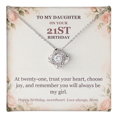 Load image into Gallery viewer, To My Daughter 21st Birthday Love Knot Necklace from Mom
