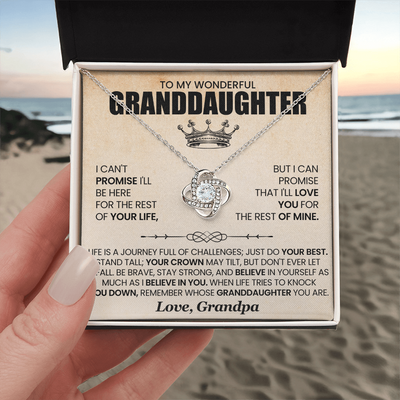 Load image into Gallery viewer, To My Granddaughter Necklace from Grandpa, Life Is a Journey Full of Challenges Just Do Your Best
