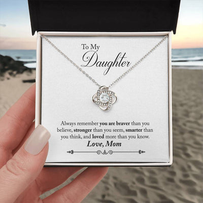 Load image into Gallery viewer, To My Daughter Necklace Gifts from Mom, Remember You Are Braver Than You Think
