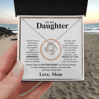 Load image into Gallery viewer, To My Daughter Necklace – Love Knot Pendant, Never Forget I Love You Gift from Dad
