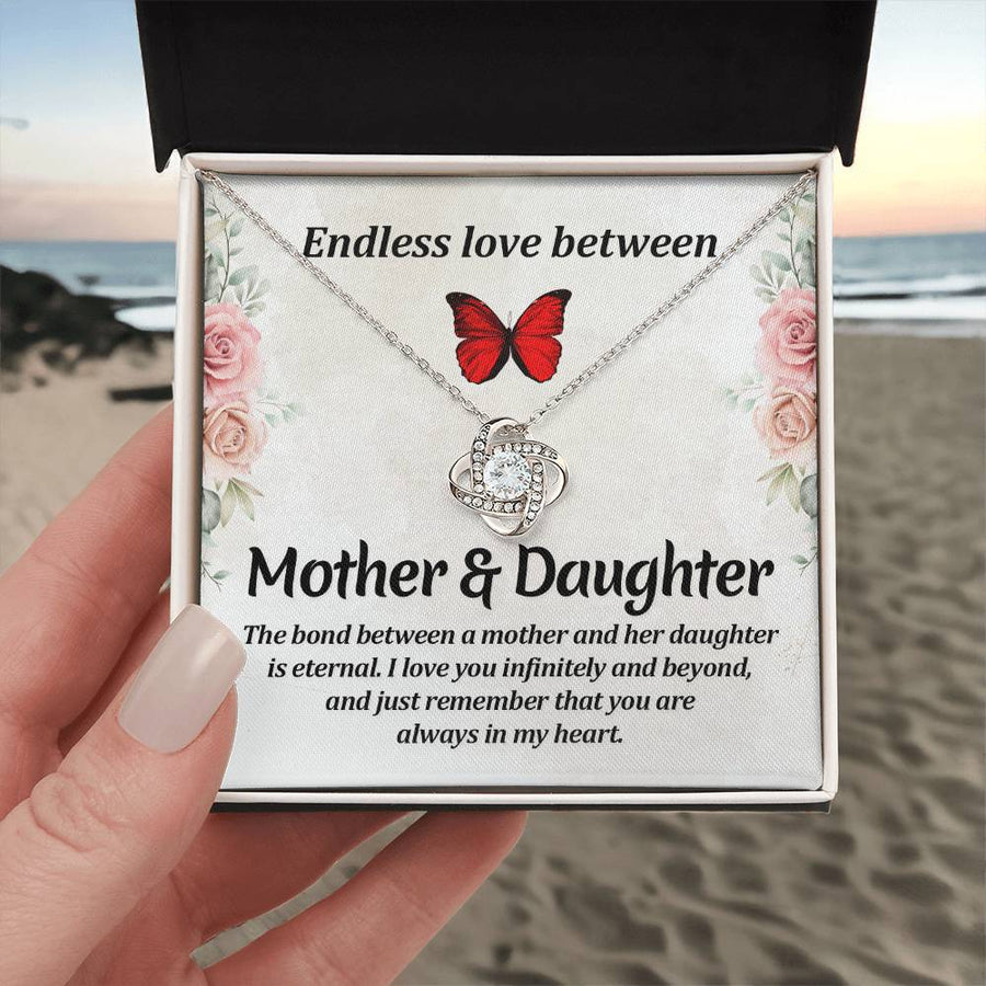 Matching Mother Daughter Gifts, Love Knot Necklace Endless Love Between Mother and Daughter